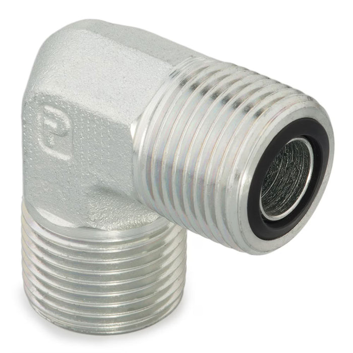 Codo de 90° Seal-Lok Parker 8 ELO-S de 1/2 in Tubo O-Ring Face Seal en Acero
