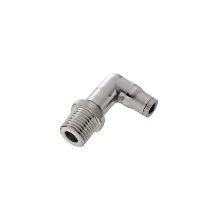 Codo de 90° Stud Legris Parker 3809 06 10 LF 3800 Push-to-Connect en Acero Inoxidable 316L para Tubo 6 mm a Macho BSPT R1/8