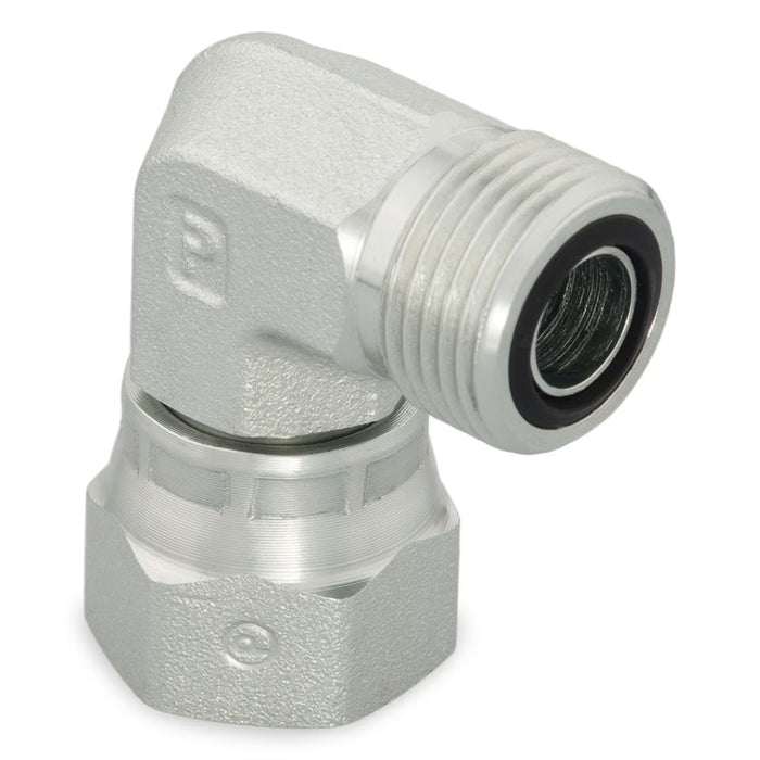 Codo de 90° con tuerca giratoria Seal-Lok Parker 8C6MLOS de acero para tubo de 1/2 in