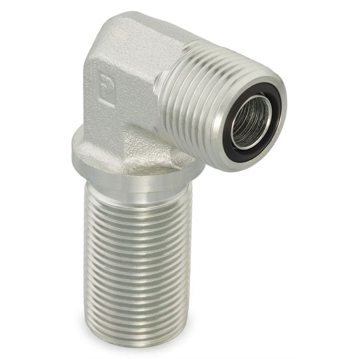 Codo de 90° pasamuros con contratuerca Seal-Lok Parker 8 WELO-WLNL-S de acero para tubo de 1/2 in