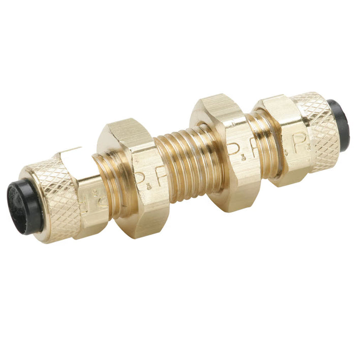 Conector Bulkhead de Compresión Parker Poly-Tite 62PBH-6 Latón para Tubo de 3/8 in