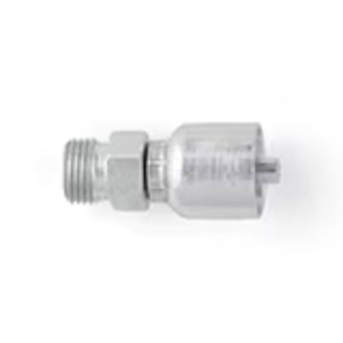 Conector Parker 1D043-8-4 Crimp 43 Serie Rosca Métrica L Macho M14x1.5 Manguera 1/4 in Acero