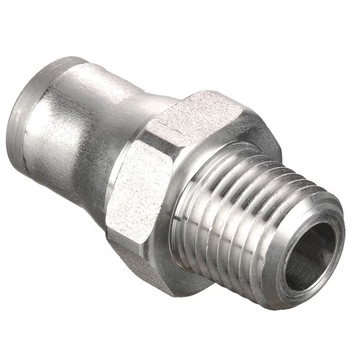 Conector Push-to-Connect Parker Prestolok PLS 68PLS-6-6 Acero Inoxidable 316L Tubo a NPT Macho de 3/8 in