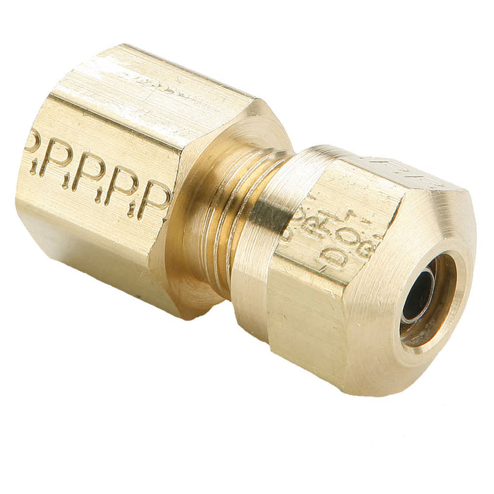 Conector de Compresión a Rosca Parker 66NTA-4-4 NTA de Latón Tubo Nylon J844 a Rosca Hembra de 1/4 in