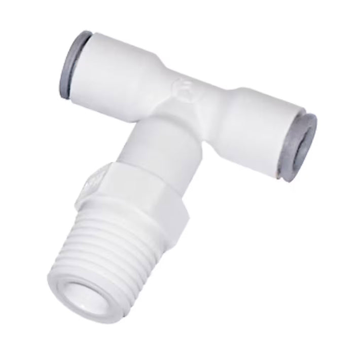 Conector en T LIQUIfit Parker para tubo de 1/2 in con salida NPTF macho de 3/8 in