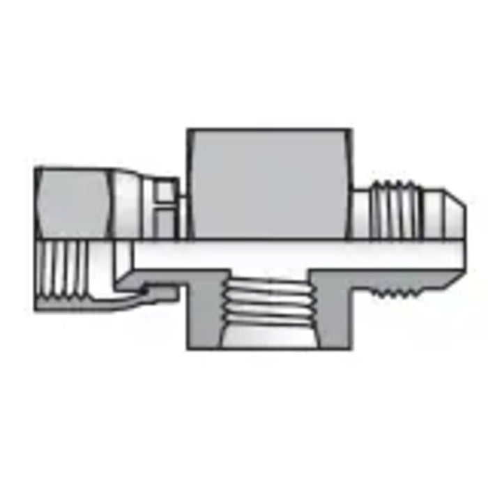 Conector en Tee con puerto de prueba Parker 8-4 XHX6G5TP-S de acero para tubo de 1/2 in