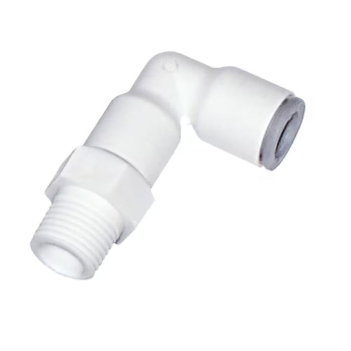 Conector en codo 90° LIQUIfit Parker 6509 62 22WP2 para tubo de 1/2 in a rosca NPTF 3/4 in