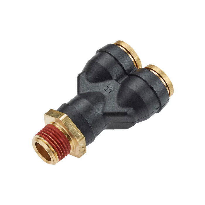 Conector neumático Parker VS368PTCR-4-4 tipo wye rígido 1/4 in push to connect con rosca NPT