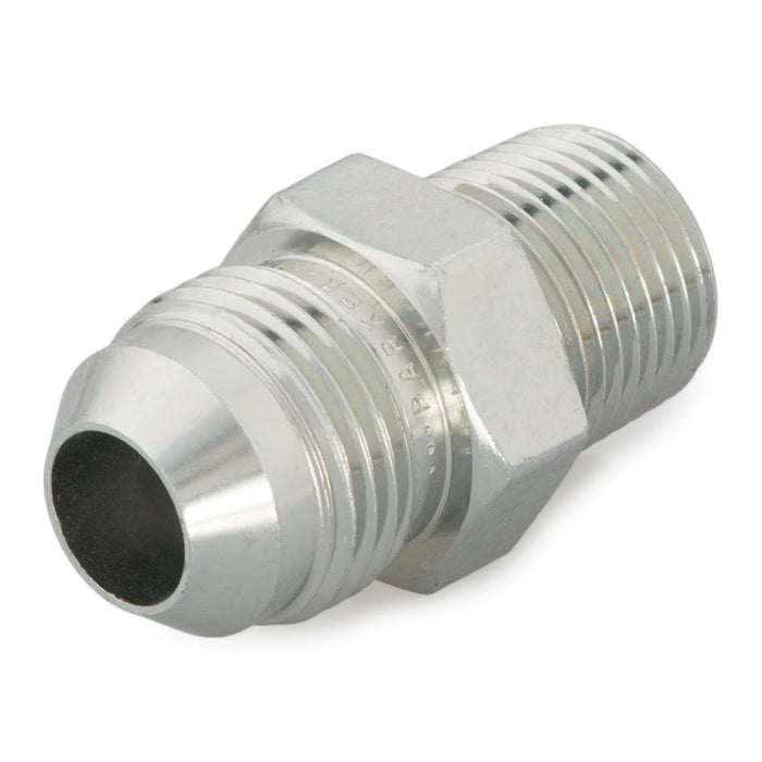 Conector recto Triple-Lok Parker 6-8 FTX-B de latón para tubo de 3/8 in a rosca NPT macho de 1/2-14