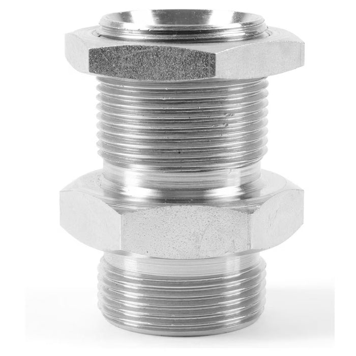 Conector recto pasamuros Parker 8WMK4WL4NMS de acero para rosca BSPP macho de 1-11 a BSPP macho de 1-11