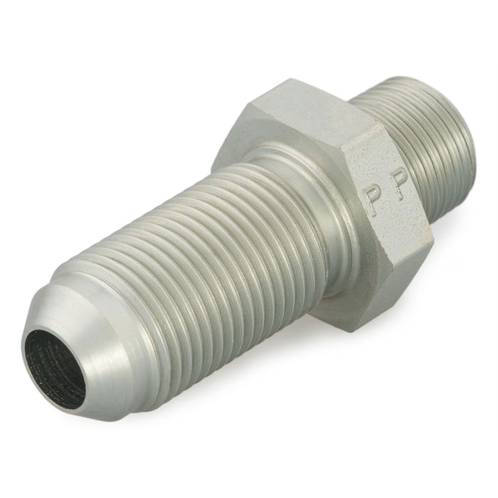 Conector recto pasamuros Triple-Lok Parker 6-6 WFTX-SS de acero inoxidable para tubo de 3/8 in a rosca NPT macho de 3/8-18