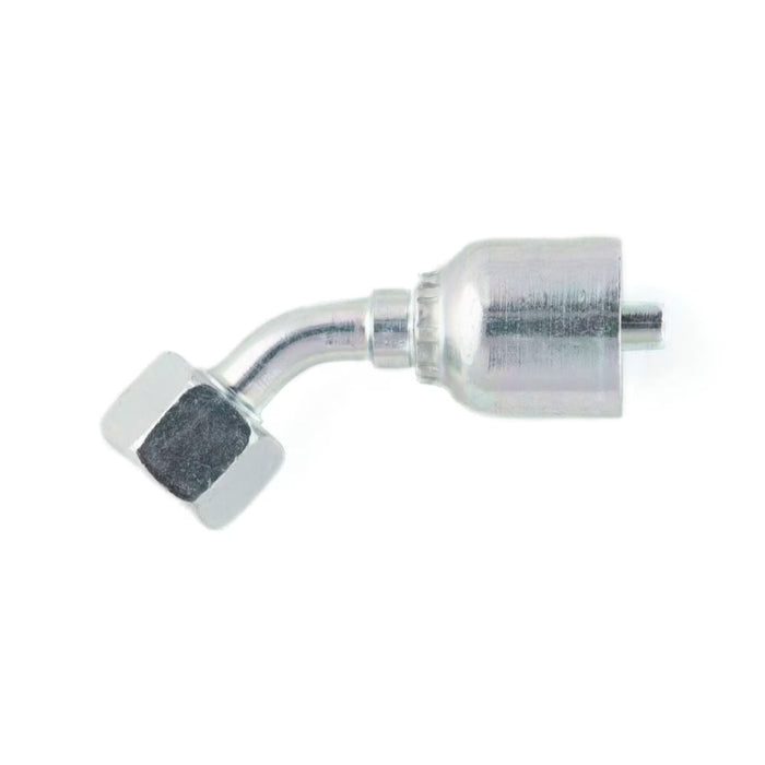 Conexión Crimpable Codo 45° Parker 1B143-4-4 Serie 43 Hembra BSPP Swivel 60° Cono a Rosca BSPP de 1/4 in
