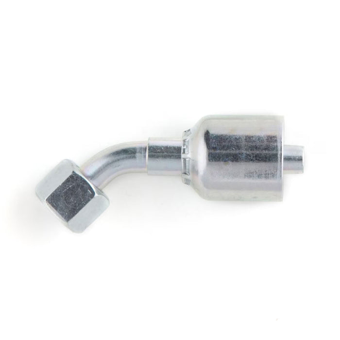 Conexión Crimpable Codo de 45° Parker 1CE43-12-8 Serie 43 Hembra Métrica L Swivel 24° Cono con O-Ring para Manguera de 1/2 in