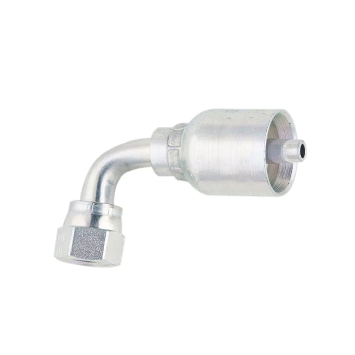 Conexión Crimpable Parker 13943-6-8 Serie 43 Codo 90° Corto JIC 37° Hembra 3/8 in a 1/2 in de Acero
