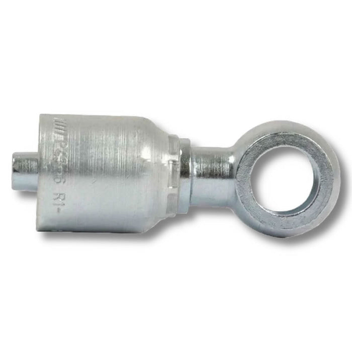 Conexión Crimpable Parker 14943-14-4 Serie 43 Banjo Métrico DIN 14 mm a Manguera de 1/4 in Acero