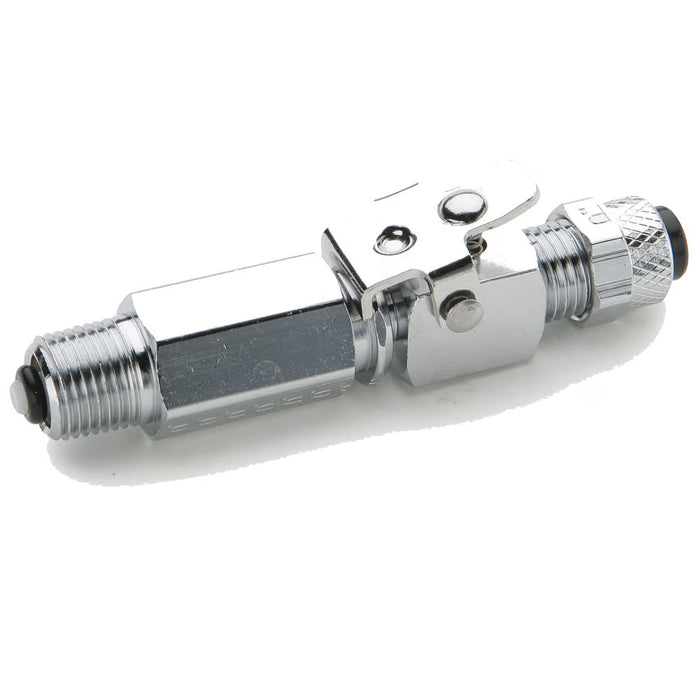 Conexión Parker 398P-4-2 Acople de Cierre Unilateral Latón Cromado de 1/4 in Compresión a NPT Macho de 1/8 in