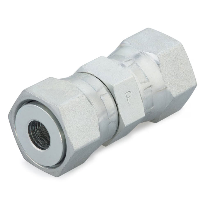 Conexión Parker 6 HL6-S Union Recta O-Ring Face Seal de 3/8 in Hembra Giratoria a Hembra en Acero