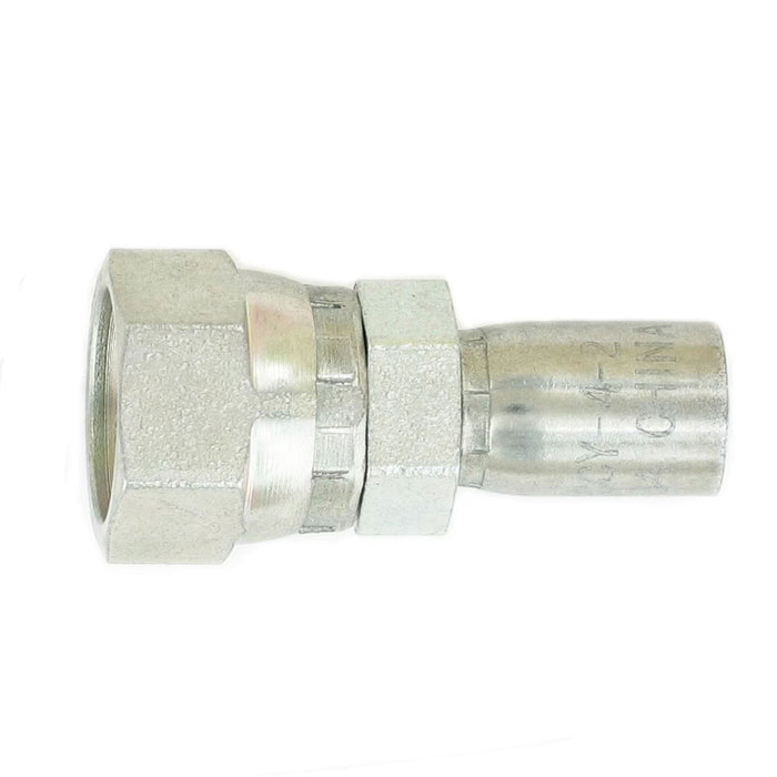 Conexión Recta Corta Parker 1JCCY-4-2 CY Series Permanente Manguera Parflex 1/8 in a Hembra Seal-Lok Giratoria en Acero