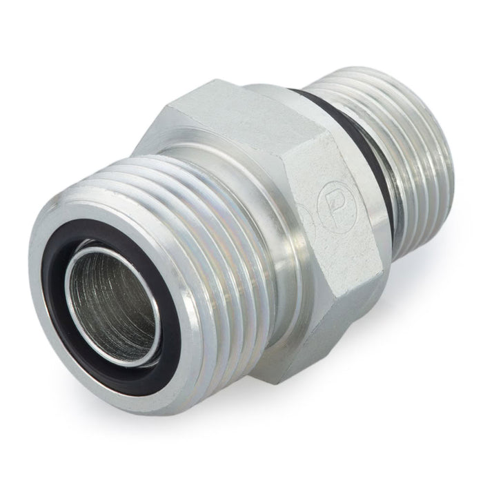 Conexión Recta Hidraulica Parker 4-8F42EDMLOS Seal Lok O Ring Face Seal 1/4 in a BSPP Macho de 1/8 in en Acero