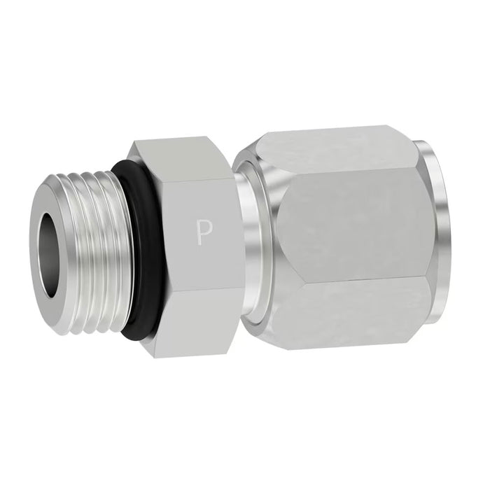 Conexión Recta Macho Parker 6 F5BU-SS Ferulok 24° Flareless 3/8 in a SAE ORB en Acero Inoxidable