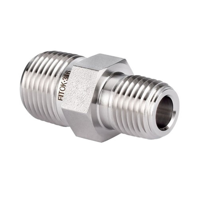 Conexión Recta Parker 6-2 FBI2-B Intrulok Flareless Bite Type Latón para Tubo 3/8 in a Macho NPT 1/8 in en Latón
