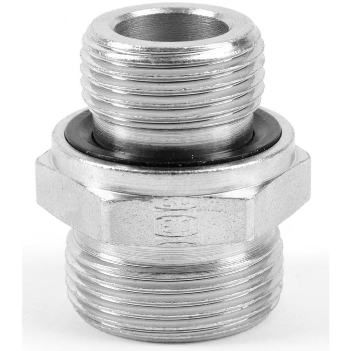 Conexión Recta Parker GE12SREDCF Tubo de 12 mm a Rosca Macho G 3/8 BSPP en Acero