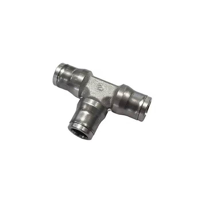 Conexión en Tee Neumática Push In Parker 3604 04 00 en Latón Niquelado para Tubo de 4 mm