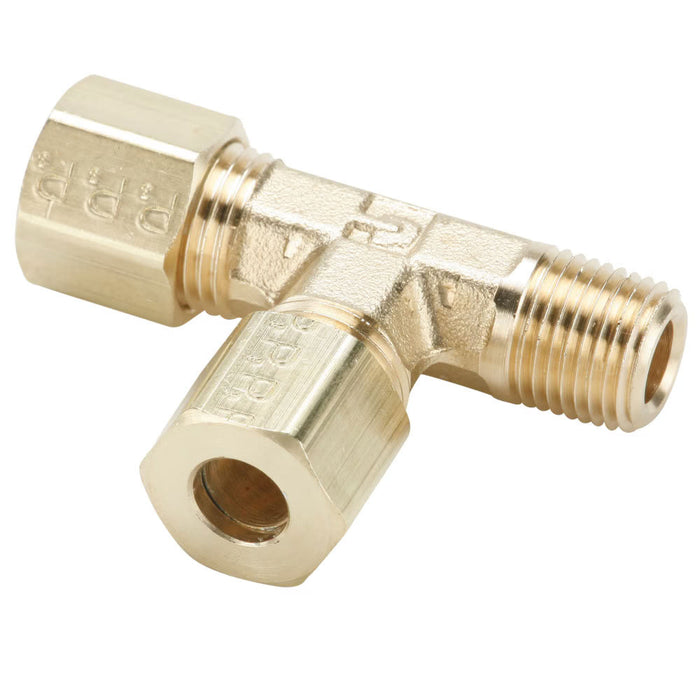 Conexión en Tee Parker 171C-4-4 en Latón Forjado de 1/4 in con Salida a Rosca NPT Macho