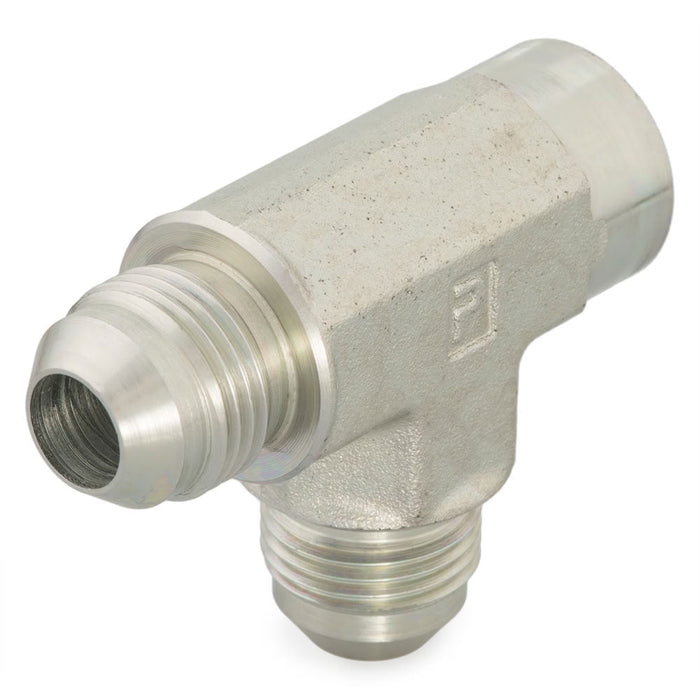 Conexión en Tee Triple-Lok Parker 12 MTX-S de JIC Flare 37° Macho a 3/4 in NPT Hembra a JIC Macho en Acero