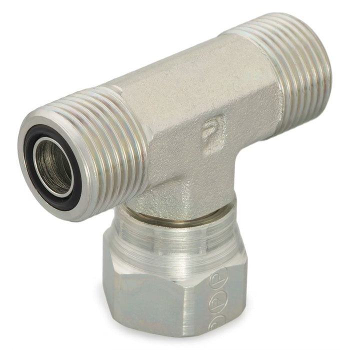 Conexión en Tee con Hex Métrico Parker 12S6MLOS de 3/4 in O-Ring Face Seal en Acero