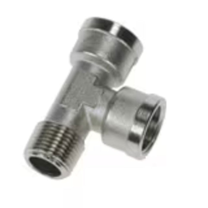 Conexión en Tee de Línea Parker 0917 00 21 R 1/2 BSPT Macho a G 1/2 BSPP Hembra en Latón