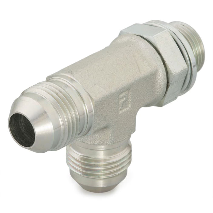 Conexión en Tee de Paso Parker 6R4OMXS Triple-Lok 37° Flare JIC Macho a Macho BSPP con O-Ring para Tubo de 3/8 in