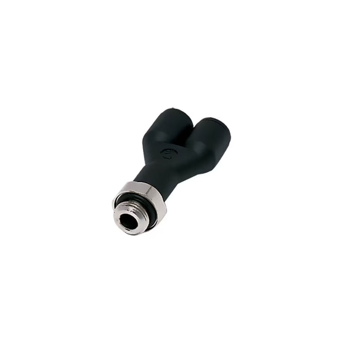 Conexión en Y Stud Parker 3158 08 13 LF 3000 Push-to-Connect para Tubo 8 mm a Macho BSPP de 1/4 in