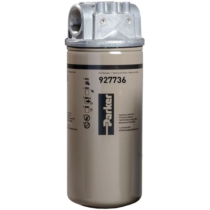 Filtro Parker Serie 50AT 50AT210CBPGN20H 1-1/4 in NPT Celulosa 10 Micras By-Pass 25 psi Entrada y Salida Lateral