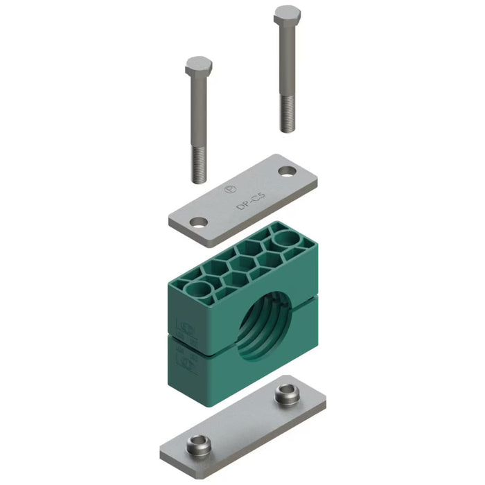 Kit de Abrazadera Pesada Parker RCP1-225 Serie C para Tubo 25 mm con Placas y Tornillo