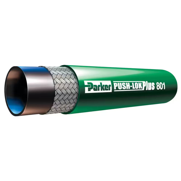 Manguera Parker Push Lok Plus Multipropósito 801-12-GRN-RL de 300 psi de 3/4 in