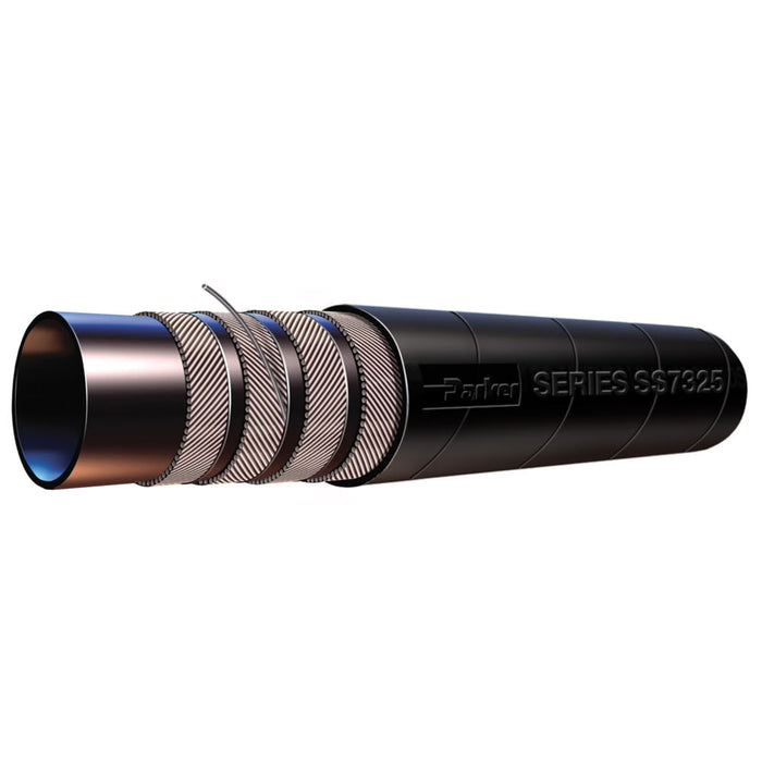 Manguera de Succión de Agua Parker 7325-1500 SUPER FLEX de 1-1/2 in Negra para Servicio Pesado con Espiral de Alambre