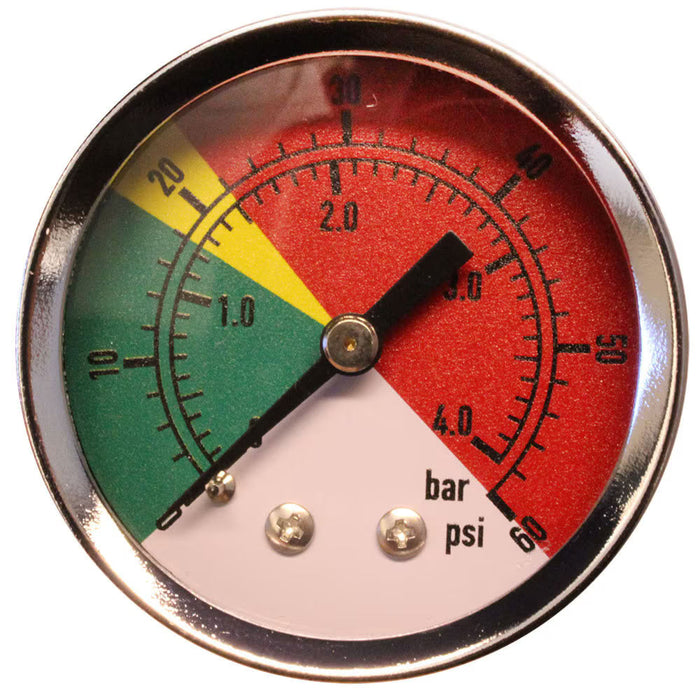 Manómetro de Presión Parker 936912MX con Escala Tricolor Ajuste a 22 psi