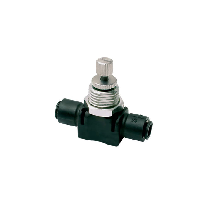 Regulador de Flujo Neumático en Línea Parker 7776 08 00 en Polímero Tubo de 8 mm