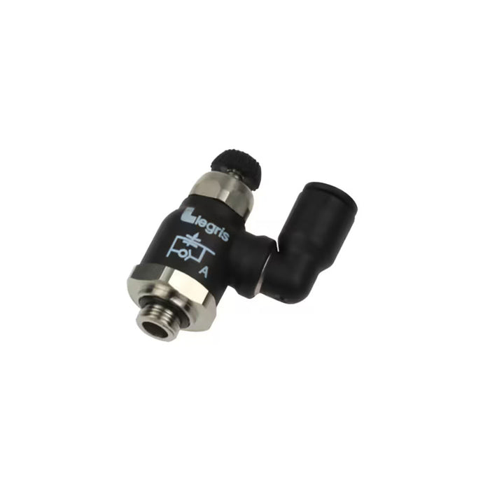 Regulador de Flujo de Escape Parker 7040 06 10 Serie 7040 Push-to-Connect para Macho BSPP G1/8 a Tubo 6 mm