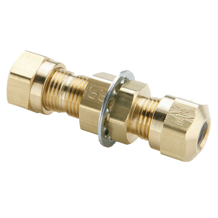 Unión Bulkhead Parker 62NBH-4 NTA de Latón para Tubo Nylon J844 de 1/4 in en Frenos de Aire