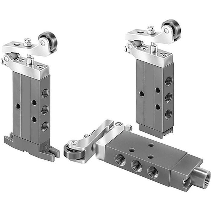 Válvula de Control Neumático Manual Parker 410211000 Accionamiento por Rodillo 4 Vías NPT de 1/8 in