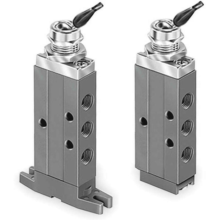 Válvula de Control Neumático Manual Parker 410811000 Accionamiento por Palanca 4 Vías NPT de 1/8 in