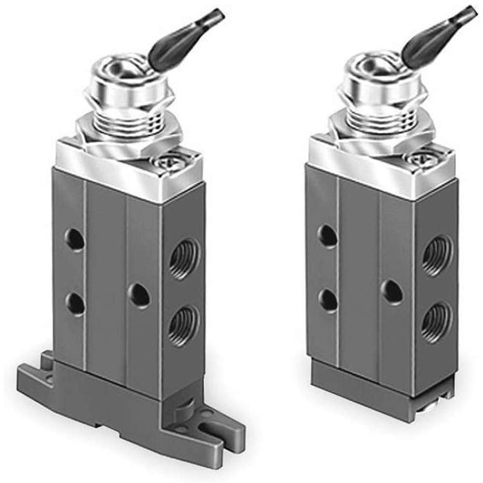Válvula de Control Neumático Manual Parker 414811000 Accionamiento por Palanca 3 Vías NPT de 1/8 in Normalmente Cerrada