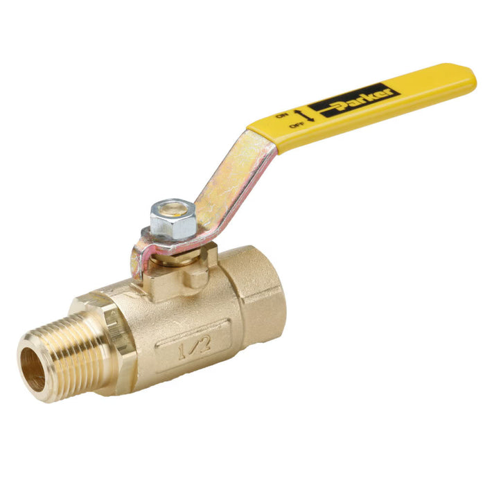 Válvula de bola de latón industrial 2 vías 1/4 in NPT Parker VV501P-4