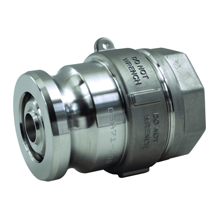 Adaptador Dixon 4'' ss desconexión en seco × 3" fem npt, buna seals – 4" acero inoxidable DBA71-300