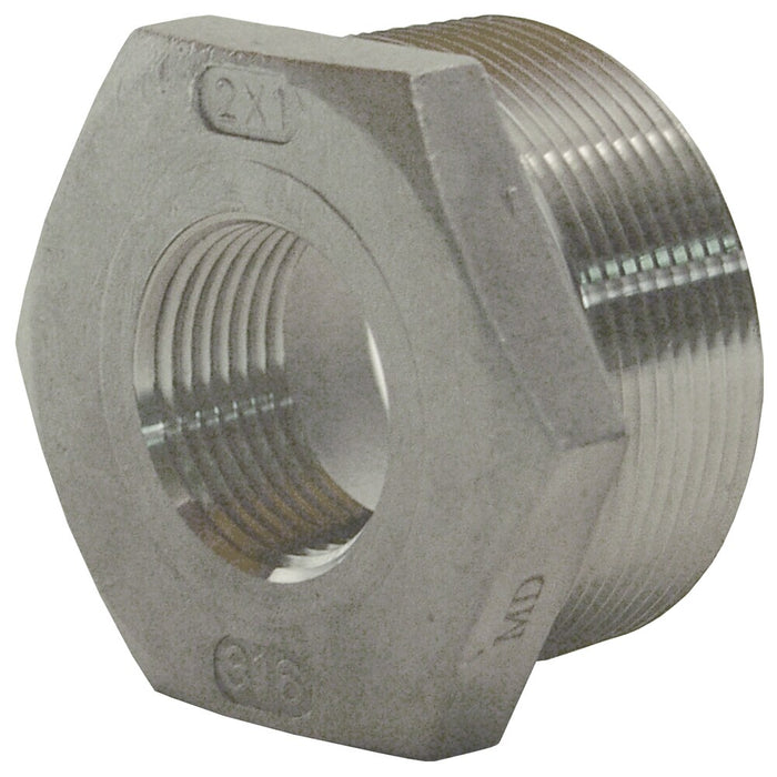 Buje Dixon 2" × 1-1/4" rosca macho NPT en acero inoxidable 316 HB2012SS