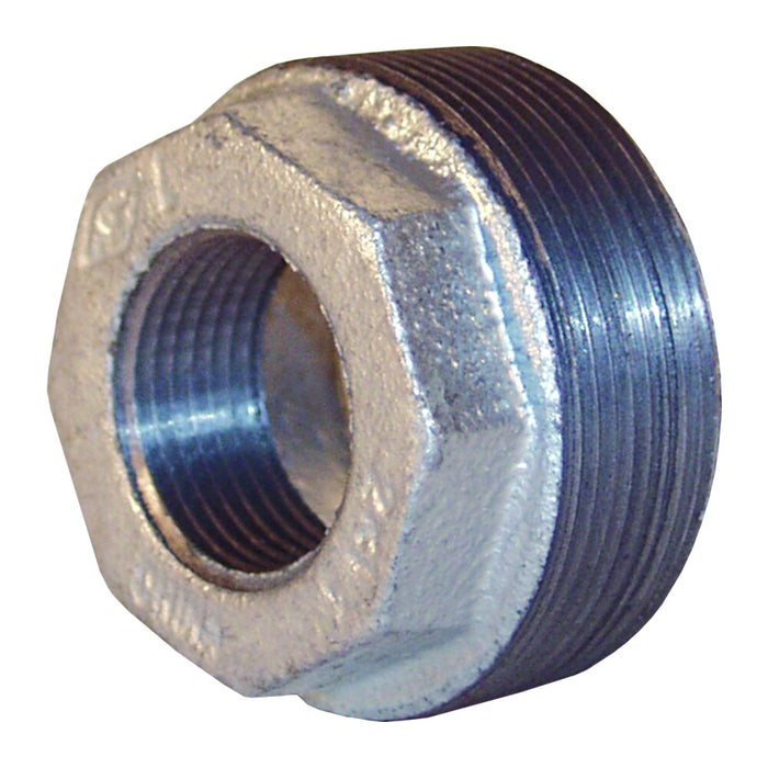 Bushing reductor Dixon 150# galv hierro hexagonal 3/4" macho NPT × 1/2" hembra NPT – 3/4" hierro maleable HB7550G