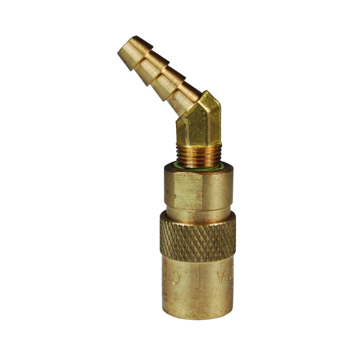 Cople a 45º sin Válvula Intercambio Enfriamiento de Moldes Dixon Serie-CM 1/2" barbas para manguera latón 4CM4S4-B-E