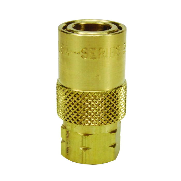 Cople con Válvula Intercambio Enfriamiento de Moldes Dixon Serie-CM 3/8" x 1/4" - 18 NPTF rosca hembra latón 3CMF2-B